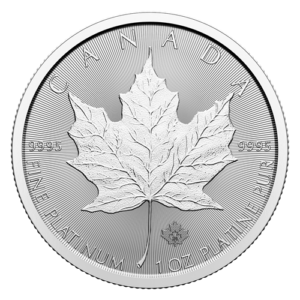 Pièce Feuille d’érable en platine canadienne de 1 oz